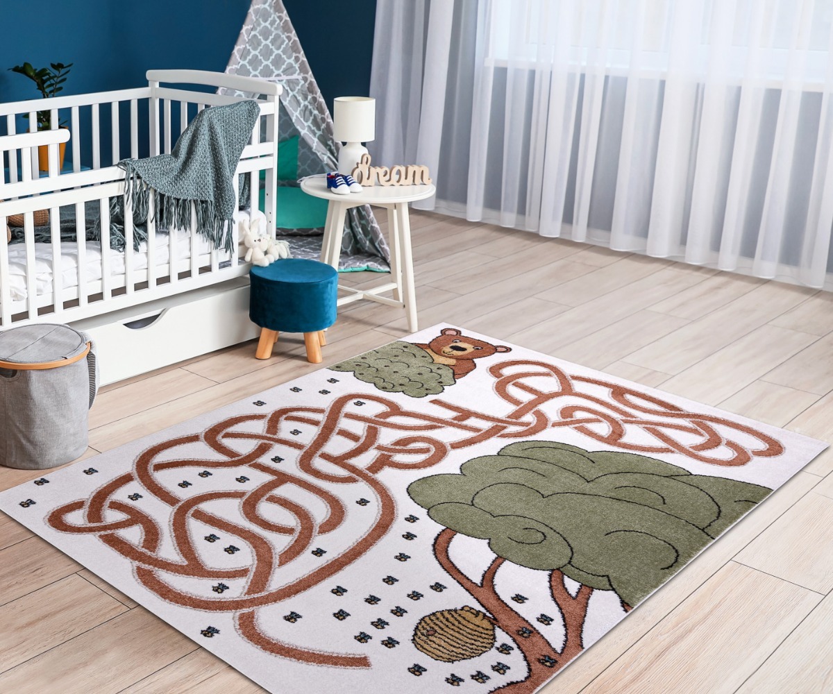 Lastetoa vaip FUN Mesikäpp kreemjas, mugav ja mänguline keskkond lastele