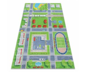 Viimane vaade Lastetoa autovaip BAMBINO Linnatänavad, millel on rohelised ja hallid linnatänavad.