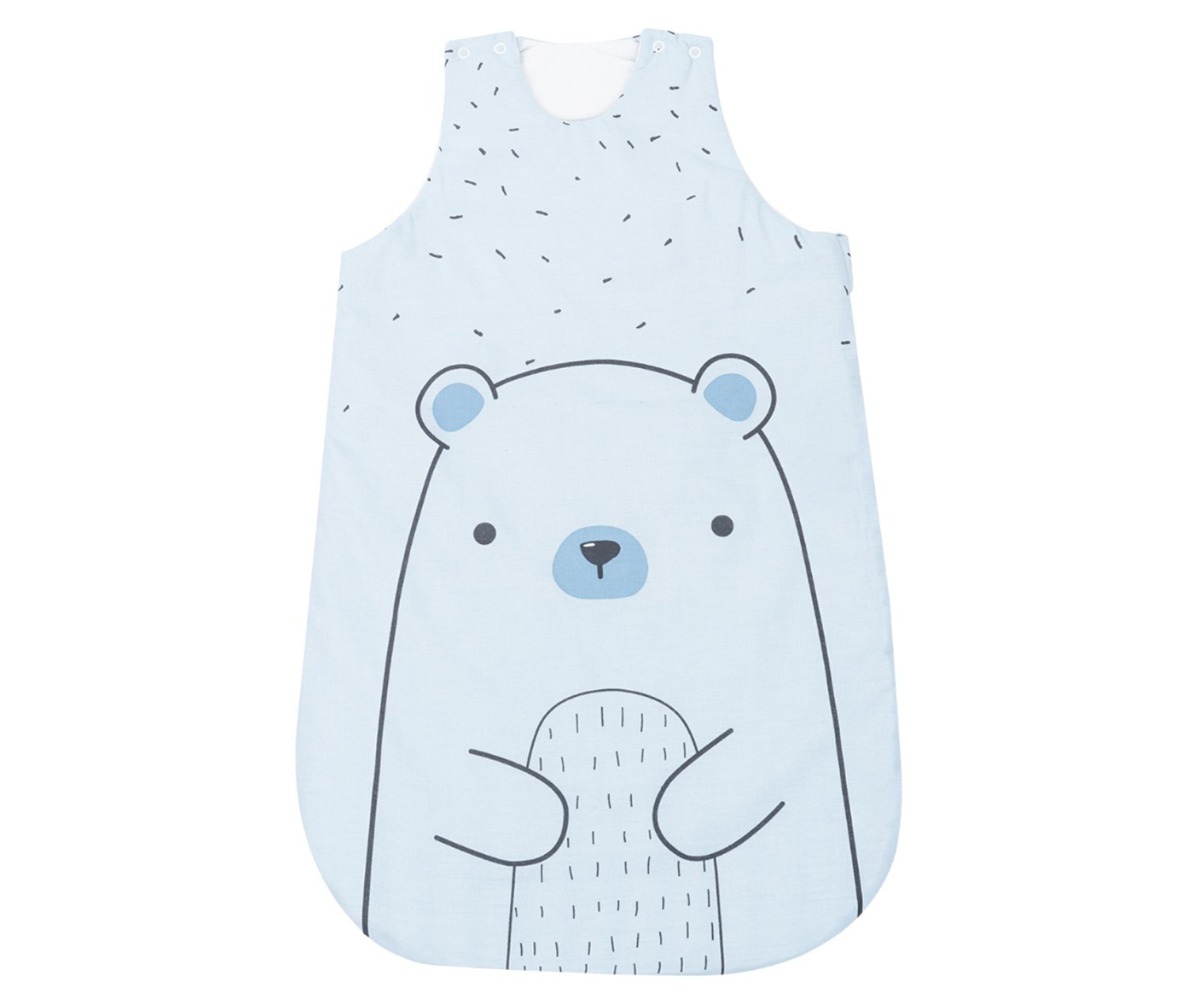 Talvine beebi magamiskott Bear with Me Blue 1.8 TOG (6–18 kuud) koos karu kujutisega