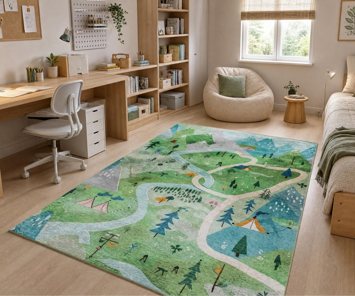 Lastetoa autovaip BAMBINO seiklus metsas ja mägedes koos lastetoa kujundusega
