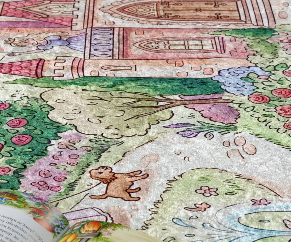 Lastetoavaip BAMBINO Printsessi loss, kunstilised detailid ja värvikombinatsioon.