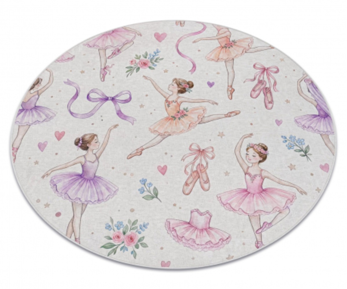 Ümmargune lastetoavaip BAMBINO Ballerina, ilus tantsijate kujundus