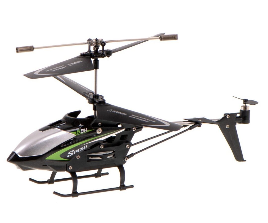Kaugjuhitav helikopter SYMA S5H puldiga - must, esiplaanil ja detailides.