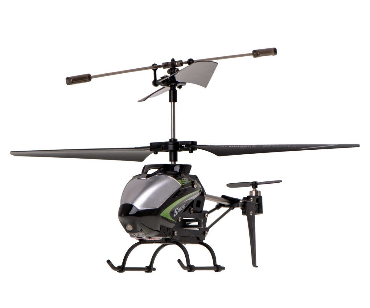 Kaugjuhitav helikopter SYMA S5H puldiga - must, tagantvaade, näitab propellerite paigutust.