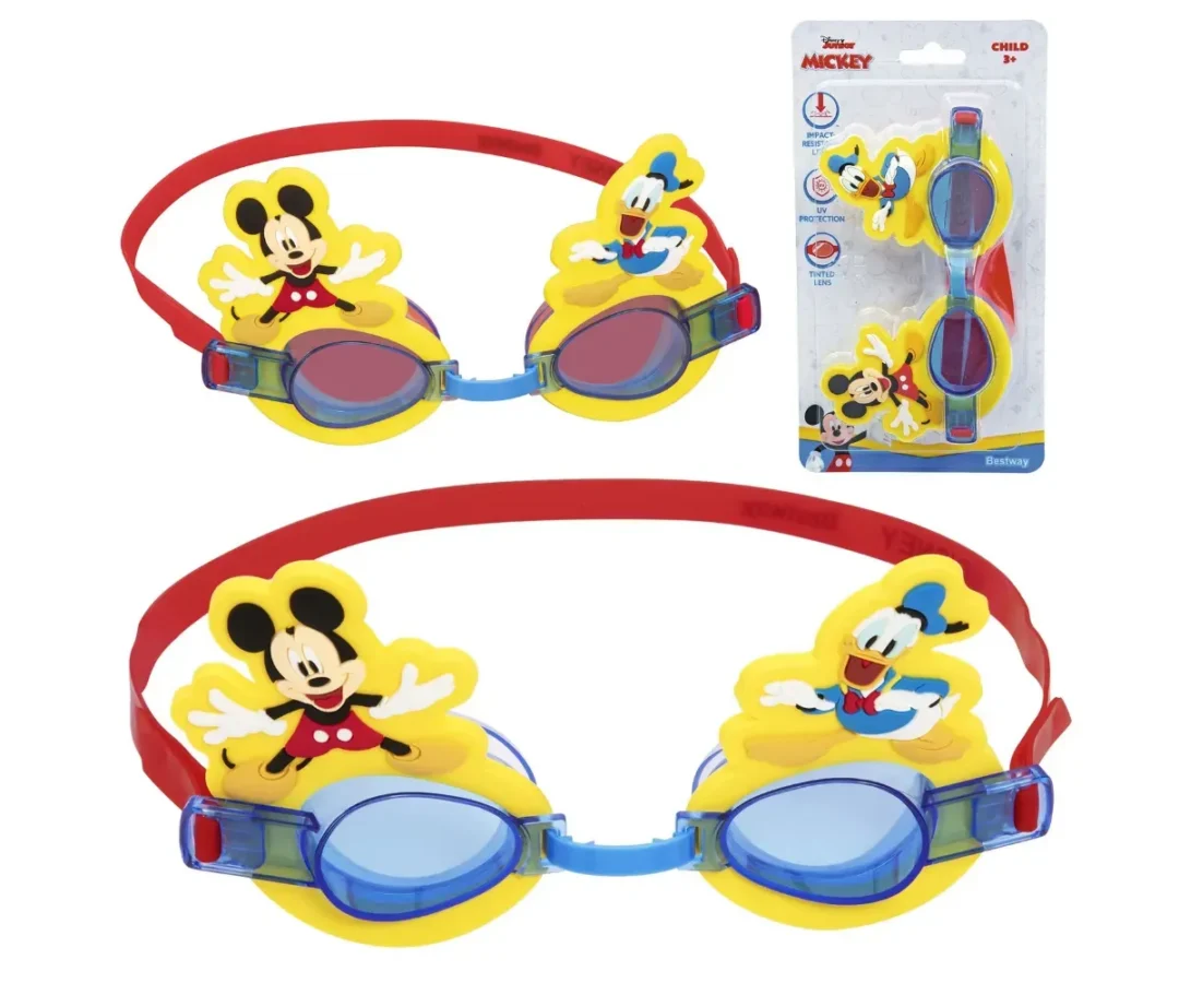 Laste ujumisprillid Mickey Bestway 9102S sinises pakendis.