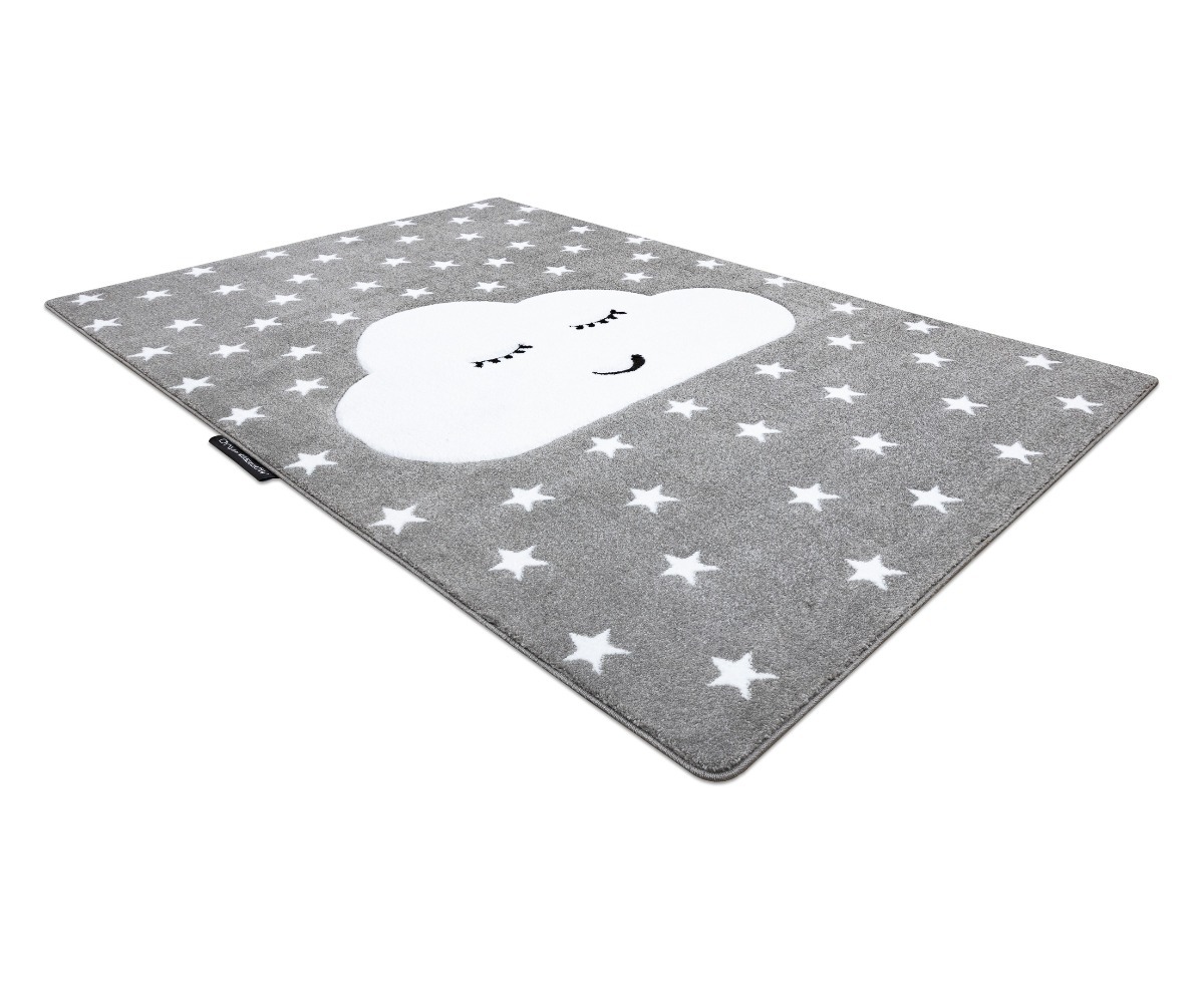 Lastetoavaip PETIT Tähed – hall, elegantne vaip star-dekooriga.