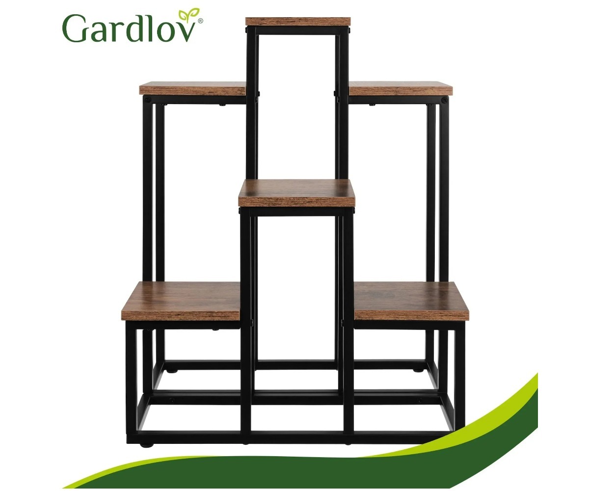 Gardlov 6 riiuliga, loft-stiilis lillealus, modernne disain.