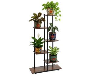 Metallist lillealus Gardlov 113cm - loft-stiilis taimeriiul kaunite taimede ja potidega.