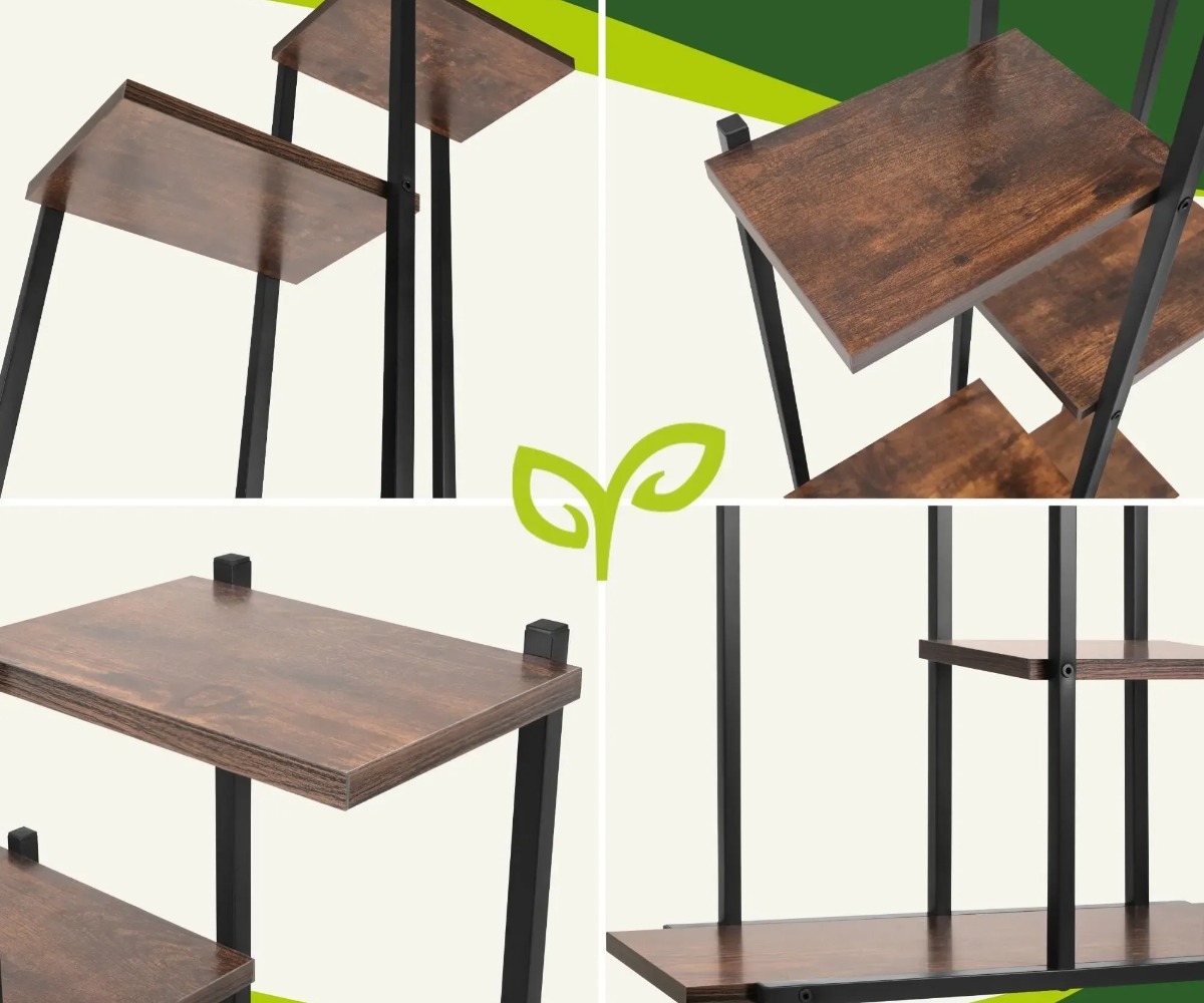 Detaalne vaatamine metallist lillealusest Gardlov 113cm, loft-stiilis taimeriiulist.