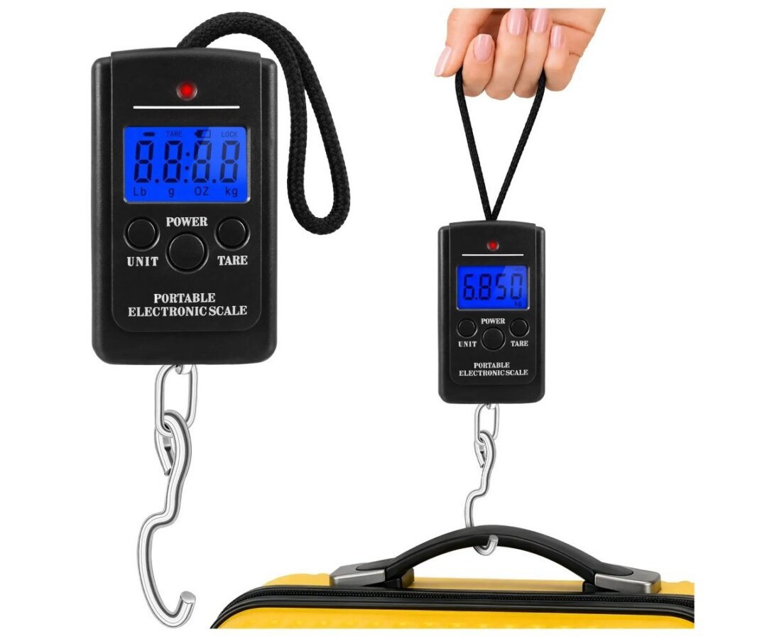 Elektrooniline pagasikaal Zortiva kuni 40kg konksu ja LED-ekraaniga, ideaalne pagasi kaalumiseks.