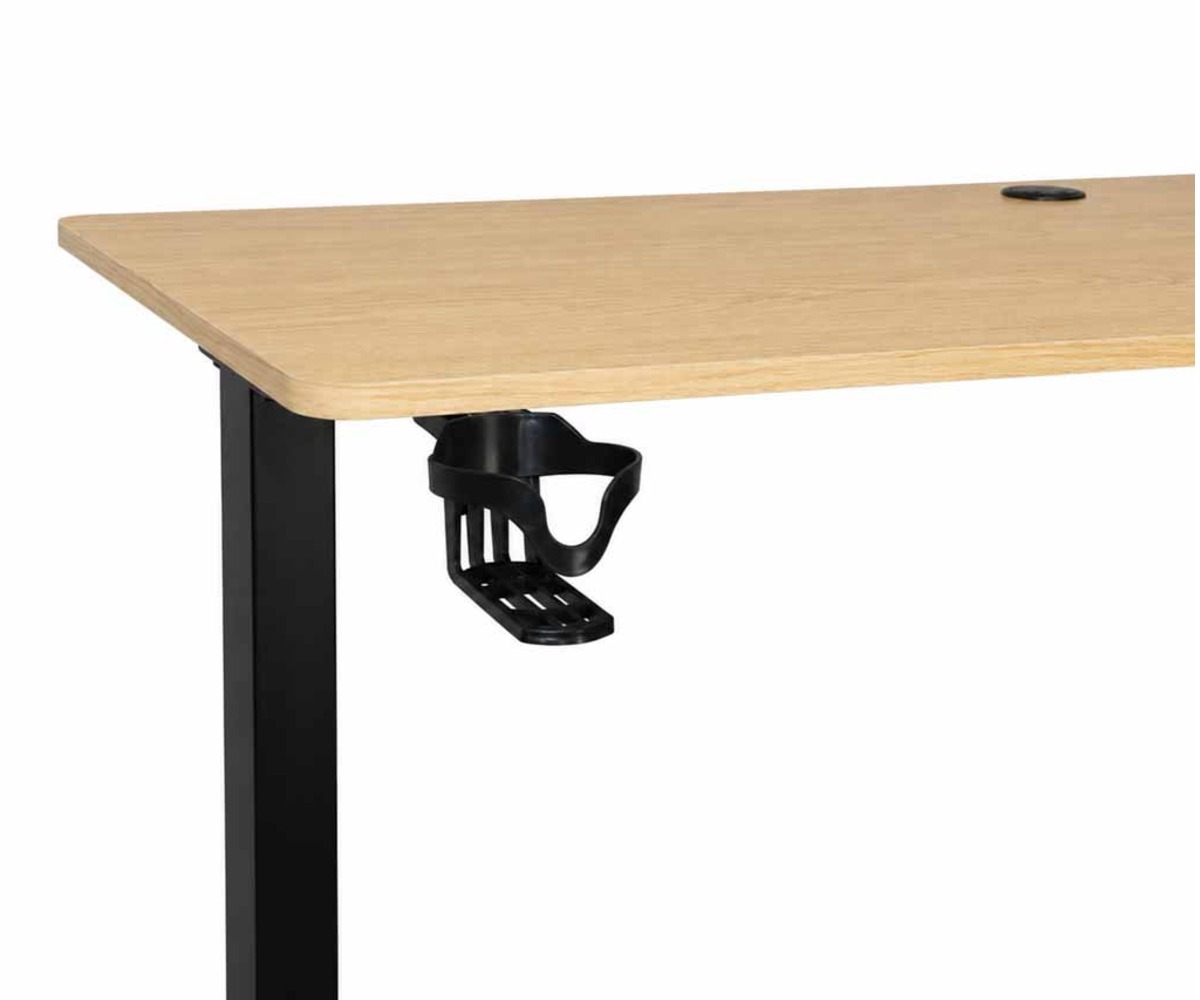 Elektriliselt reguleeritav kirjutuslaud 120×60cm – hele puit, külgvaade