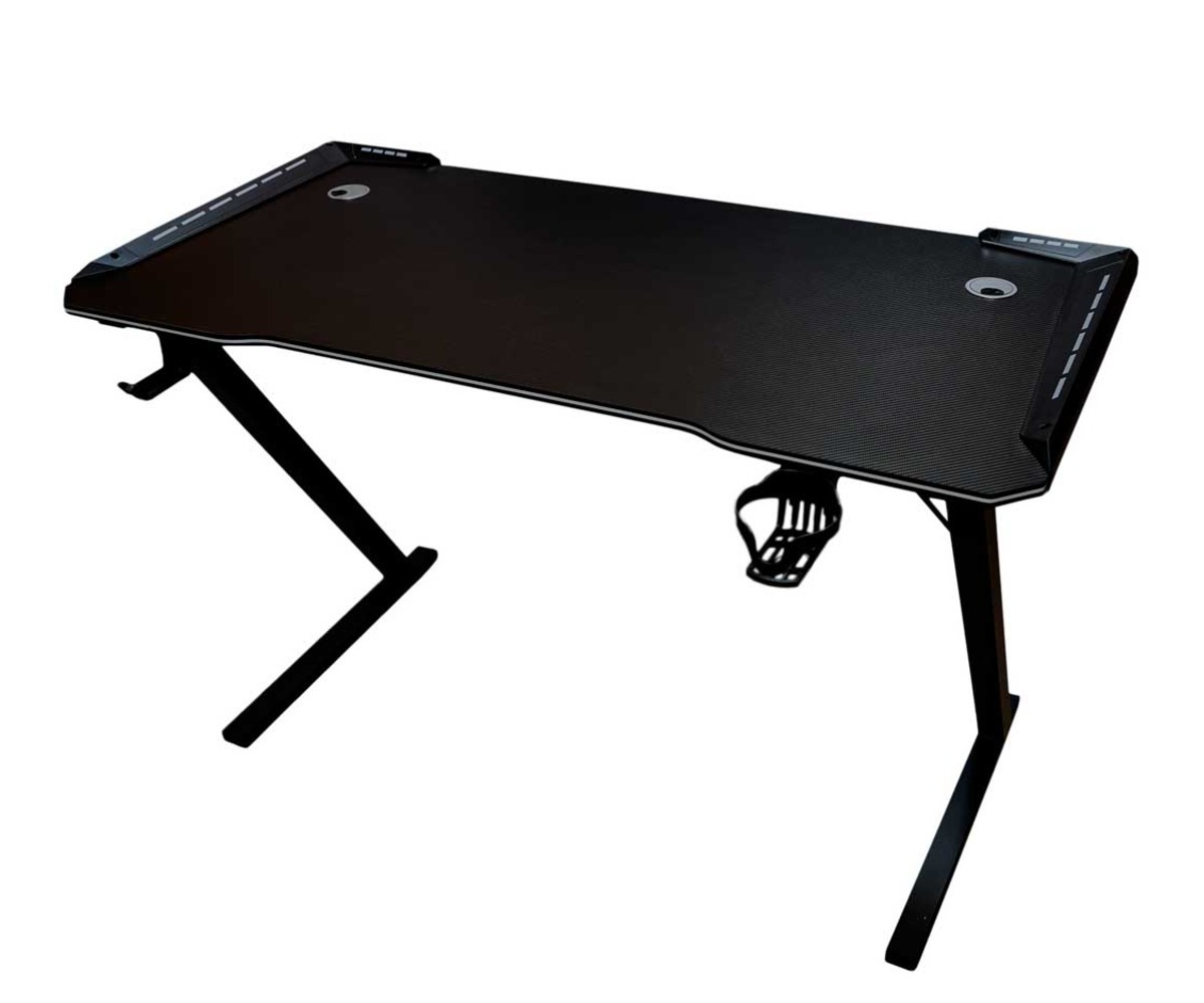 Mängurilaud RGB LED-valgustusega 120×60cm – must, lähenemine.