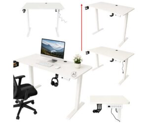 Elektriliselt reguleeritav kirjutuslaud 120×60cm erinevates kõrgustes ja vaatenurkades
