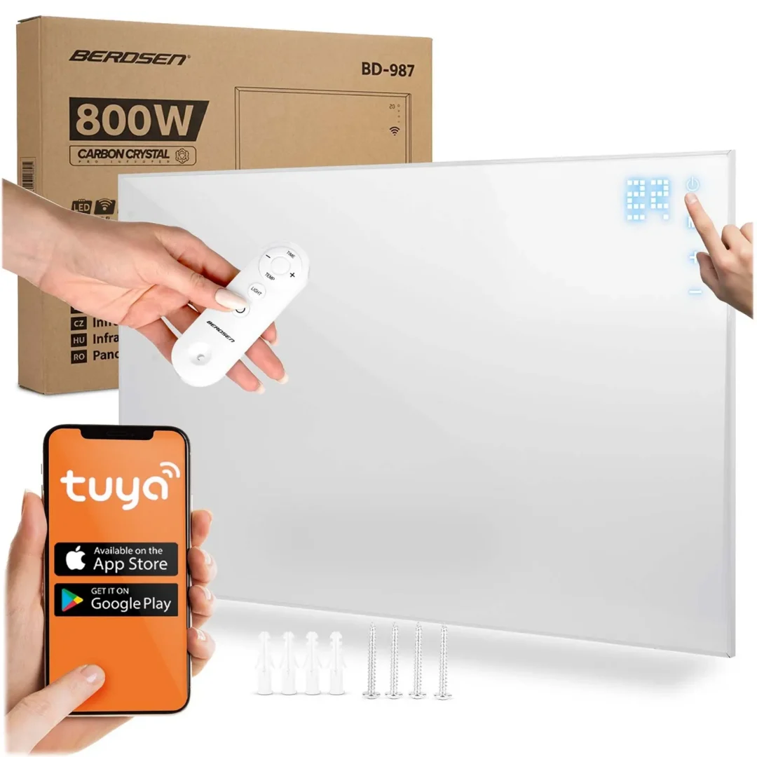 Infrapunaküttepaneel Berdsen BD-987 800W koos WiFi ja puldiga.