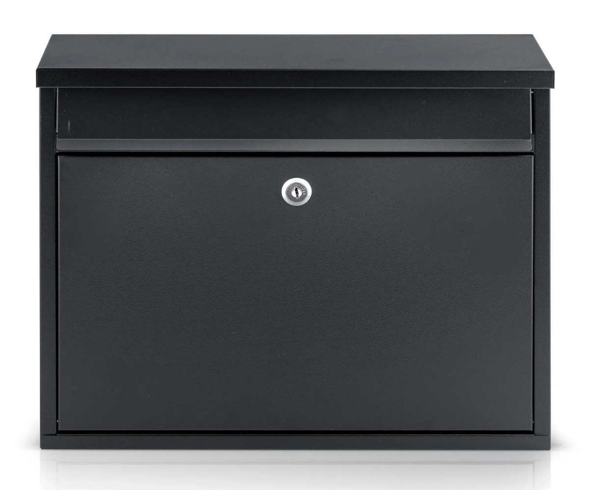Postkast HUMBERG HM-860 37,5×30×12cm – must, frontaalne vaade.