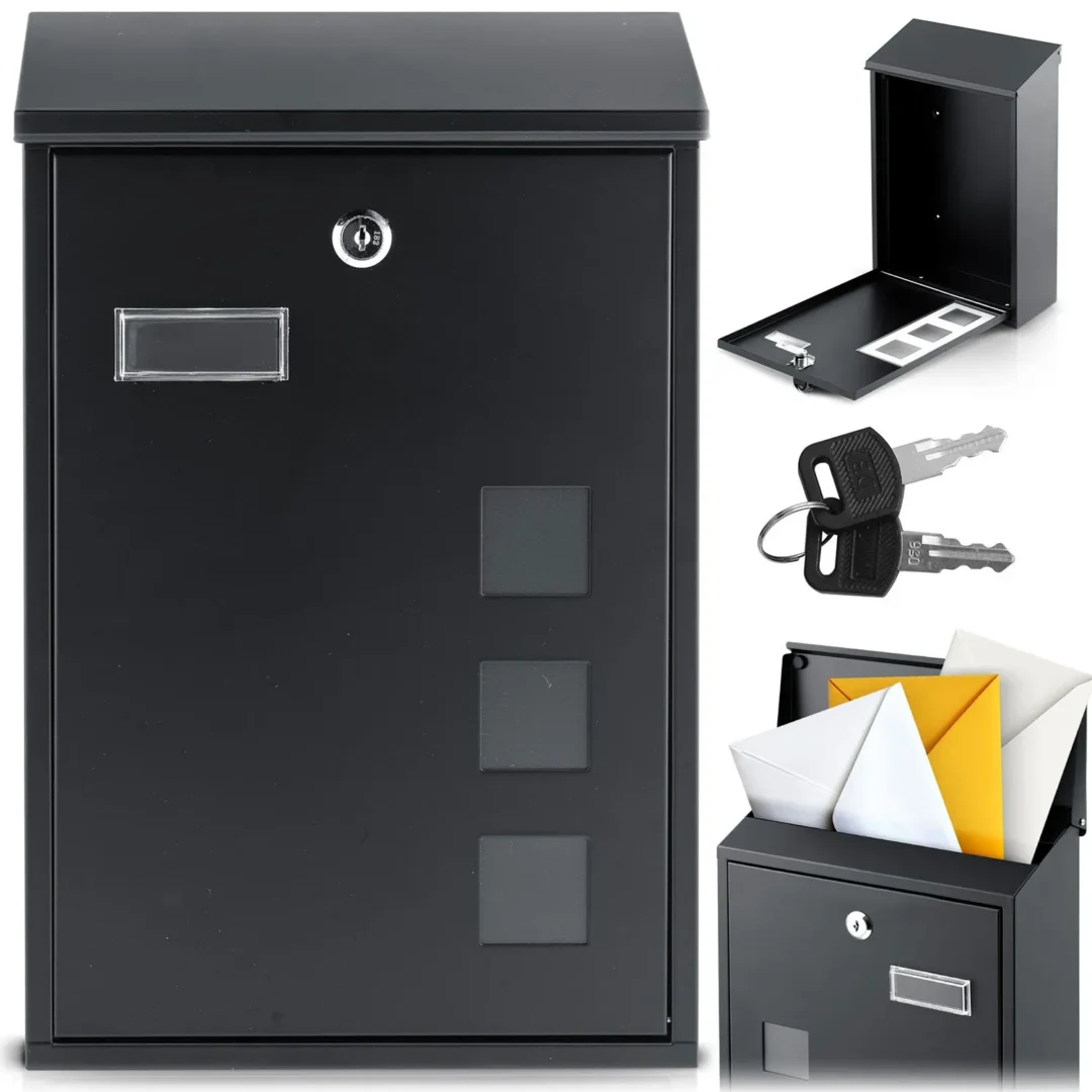 Postkast HUMBERG HM-864 39,5×25,5×12cm – must, kaasaegne disain