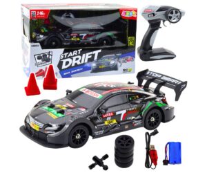 Puldiga driftiauto 31cm LED-valgustusega koos puldi, konnade ja tarvikutega.
