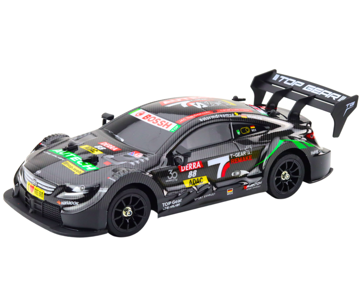 Must puldiga driftiauto 31cm LED-valgustusega.