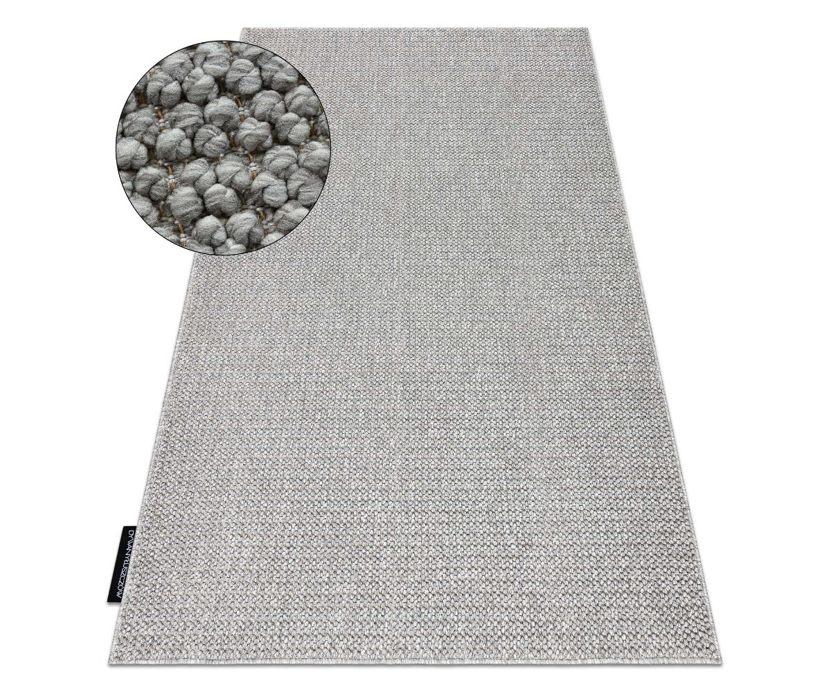 Pehme aasaline elutoa vaip CASABLANCA LOOP - helehall, detailne tekstuur