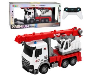 Puldiga kraanaauto liikuva kraana ja tuledega – 43cm pakendis.