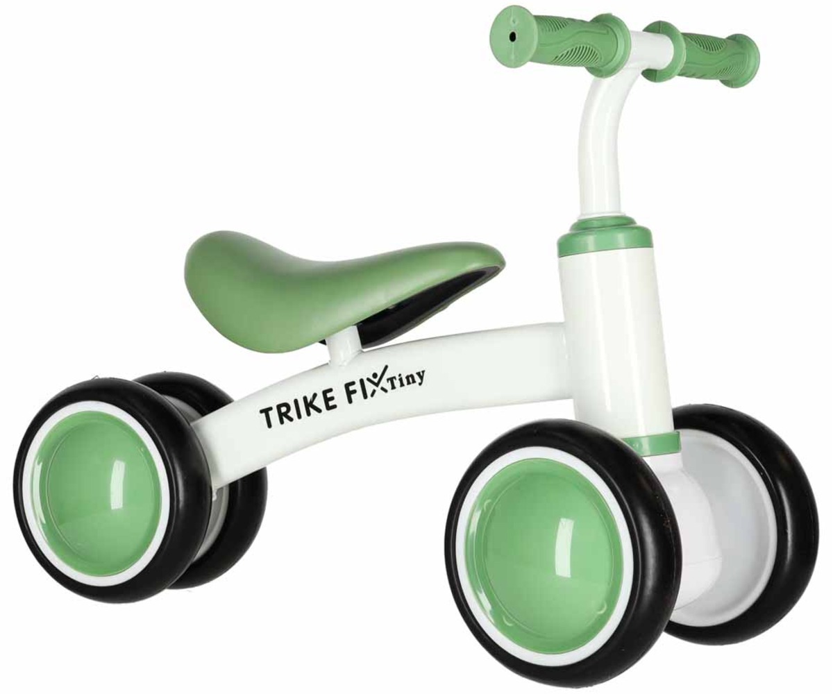 Tasakaaluratas Trike Fix Tiny – valge-roheline (1,5+) erinevatest nurkadest.