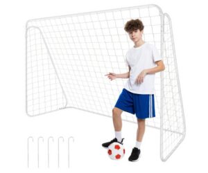 Jalgpallivärav TRIZAND XXL 213×150cm ja poiss palliga