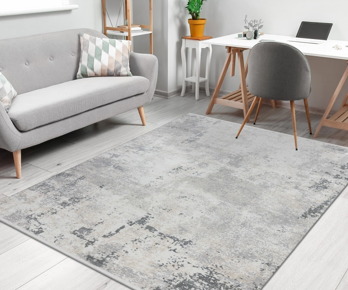DUKE 51378 elutoa vaip, sobib modernsesse interjööri, kreem-hall tooni ja tekstuuriga.