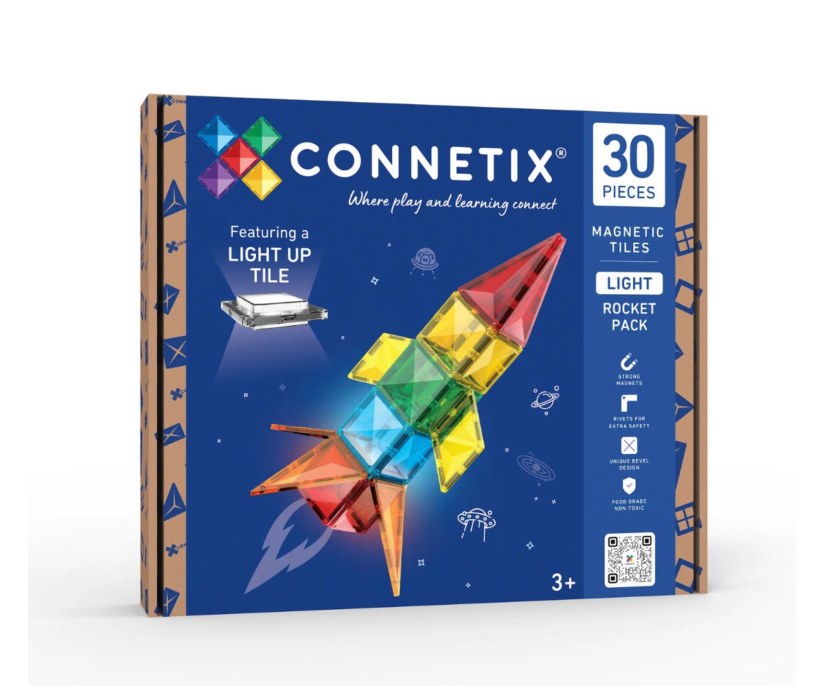 Connetix magnetklotsid Light Rocket Pack valgusklotsiga – 30-osaline