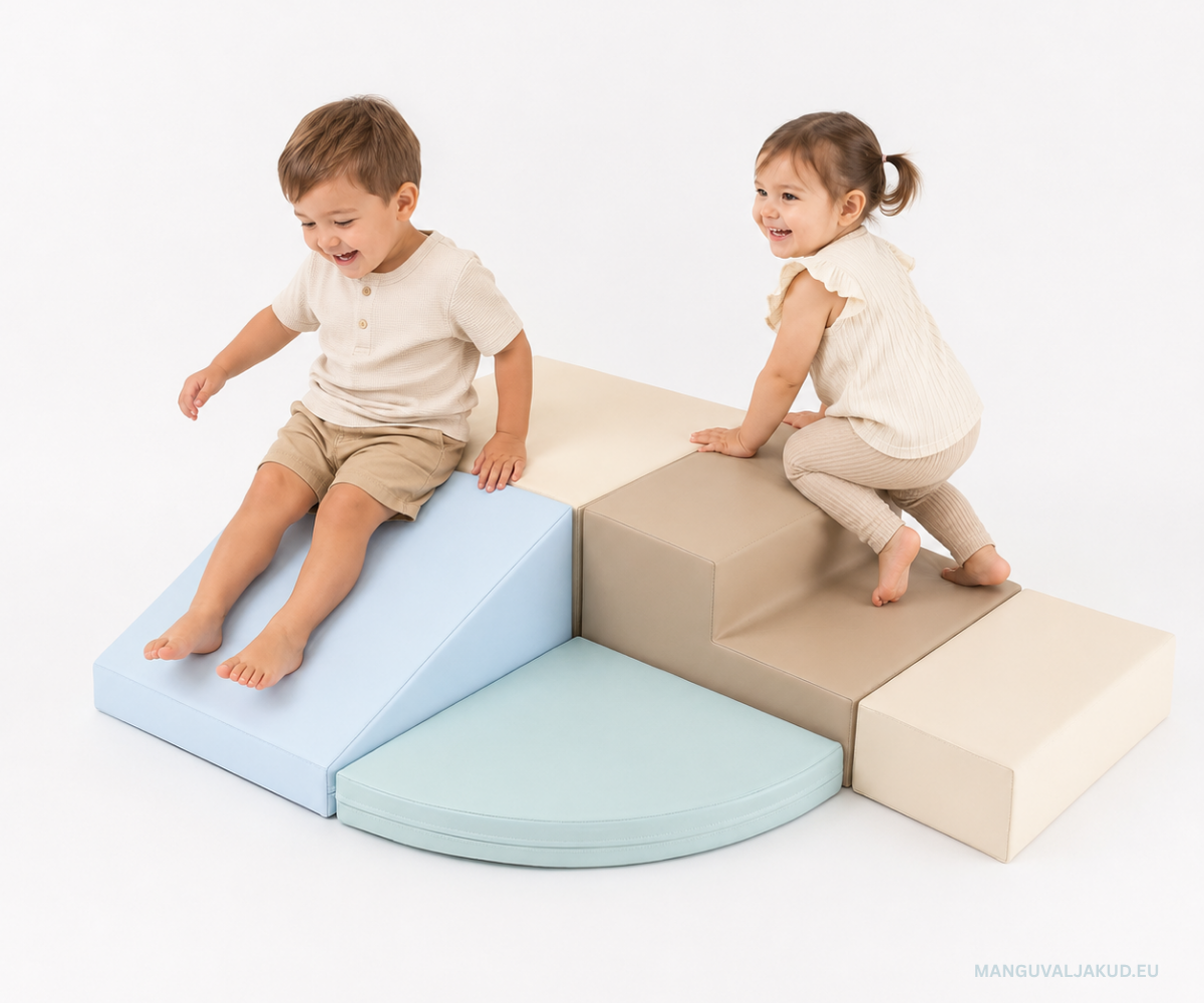 IGLU pehmete mänguklotside komplekt Corner Climber - Earth Pastel