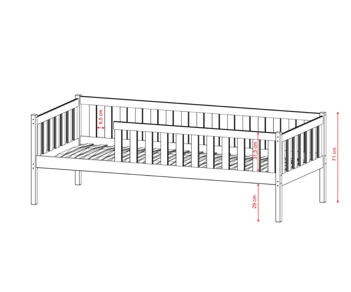 Lastevoodi Lano ADA 80×160cm – valge