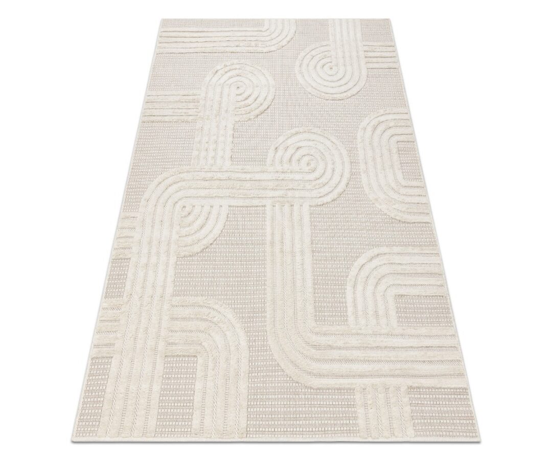 Vaip SANTO SISAL 1001 geomeetrilise mustriga, stiilne – valge. Stiilne Vaip SANTO SISAL 1001.