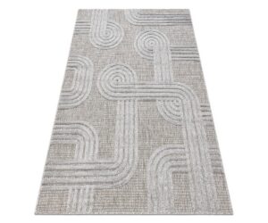 Vaip SANTO SISAL 1001 geomeetrilise mustriga hall, stiilne ja praktiline valik.