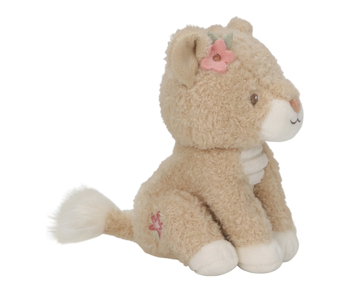 Pehme lõvike 17cm Safari Friends - Little Dutch, külgsuund, toreda lilledega kaunistatud mänguasi.