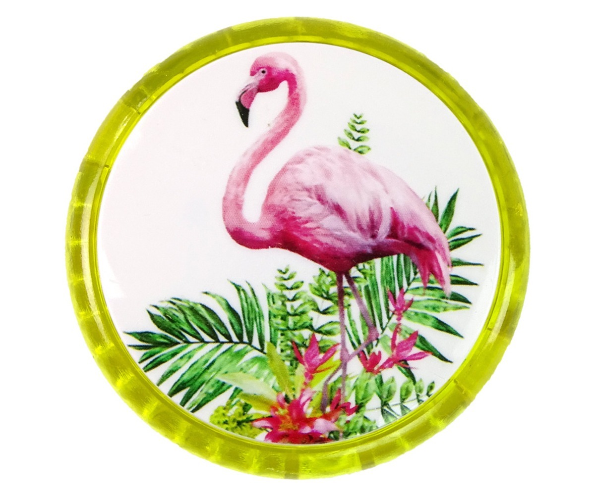 Jojo lastele Flamingo - osavusmäng, kollane, millel on kaunis roosa flamingo ja eksootilised taimed.