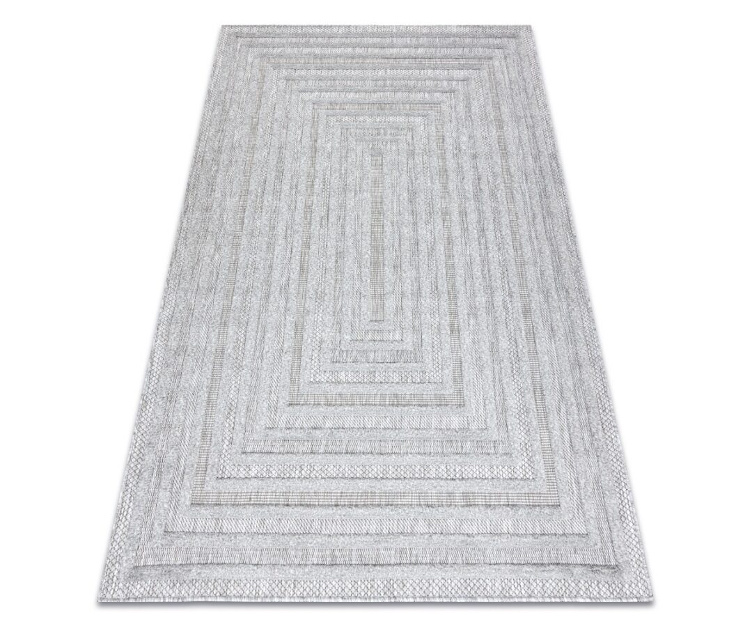 Geomeetrilise mustriga vaip SANTO SISAL 0999 hall, ideaalne mugavuse ja stiili loomiseks