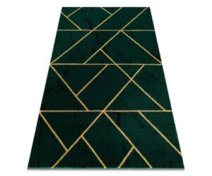 Elutoa vaip EMERALD 1012 roheline ja kuldne marmormustriga
