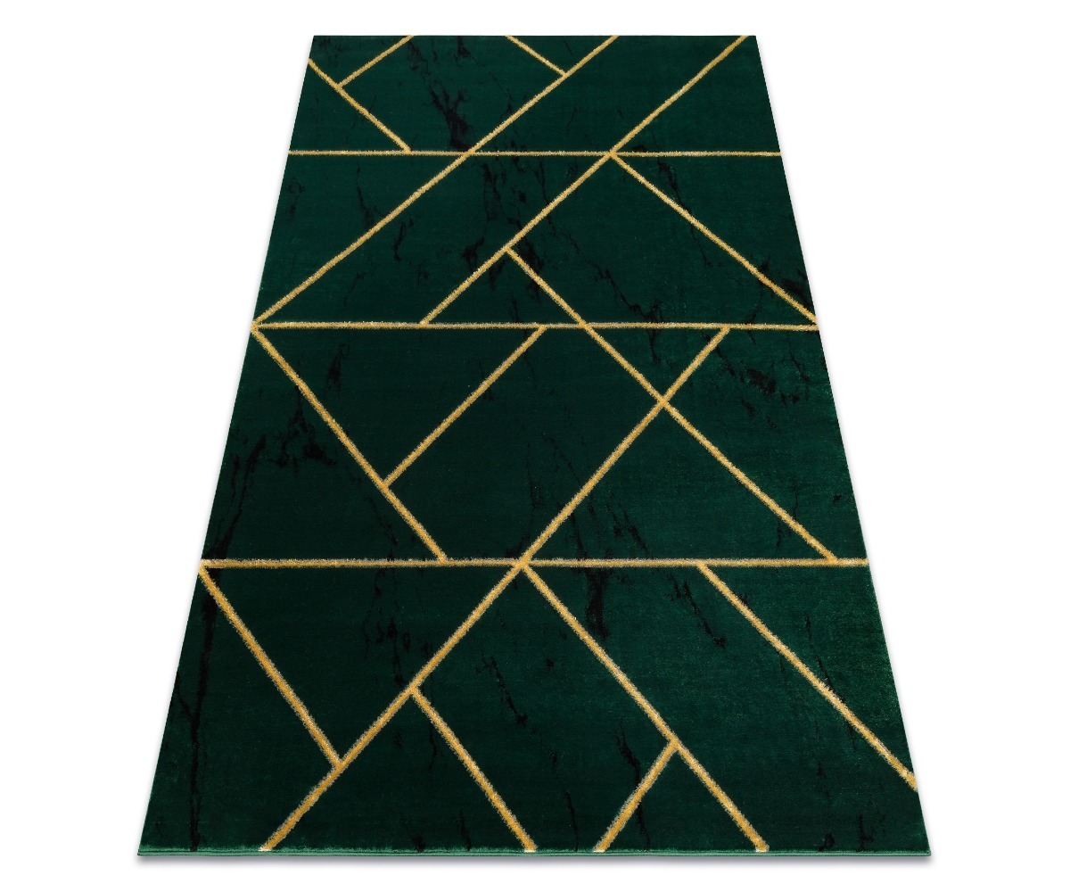 Elutoa vaip EMERALD 1012 roheline ja kuldne marmormustriga