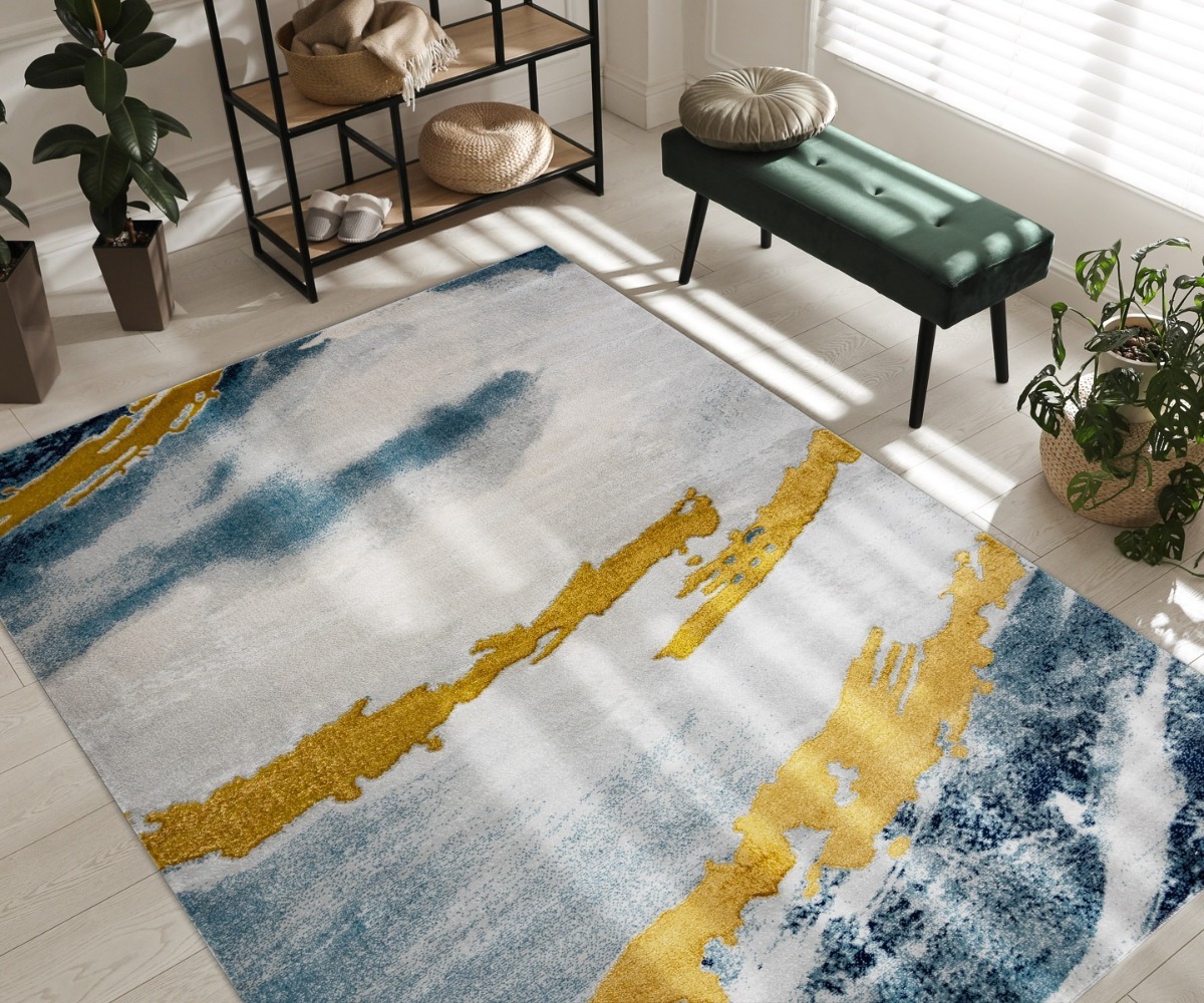 Elutoa vaip EMERALD 1023 glamuurne abstraktsioon interjööris