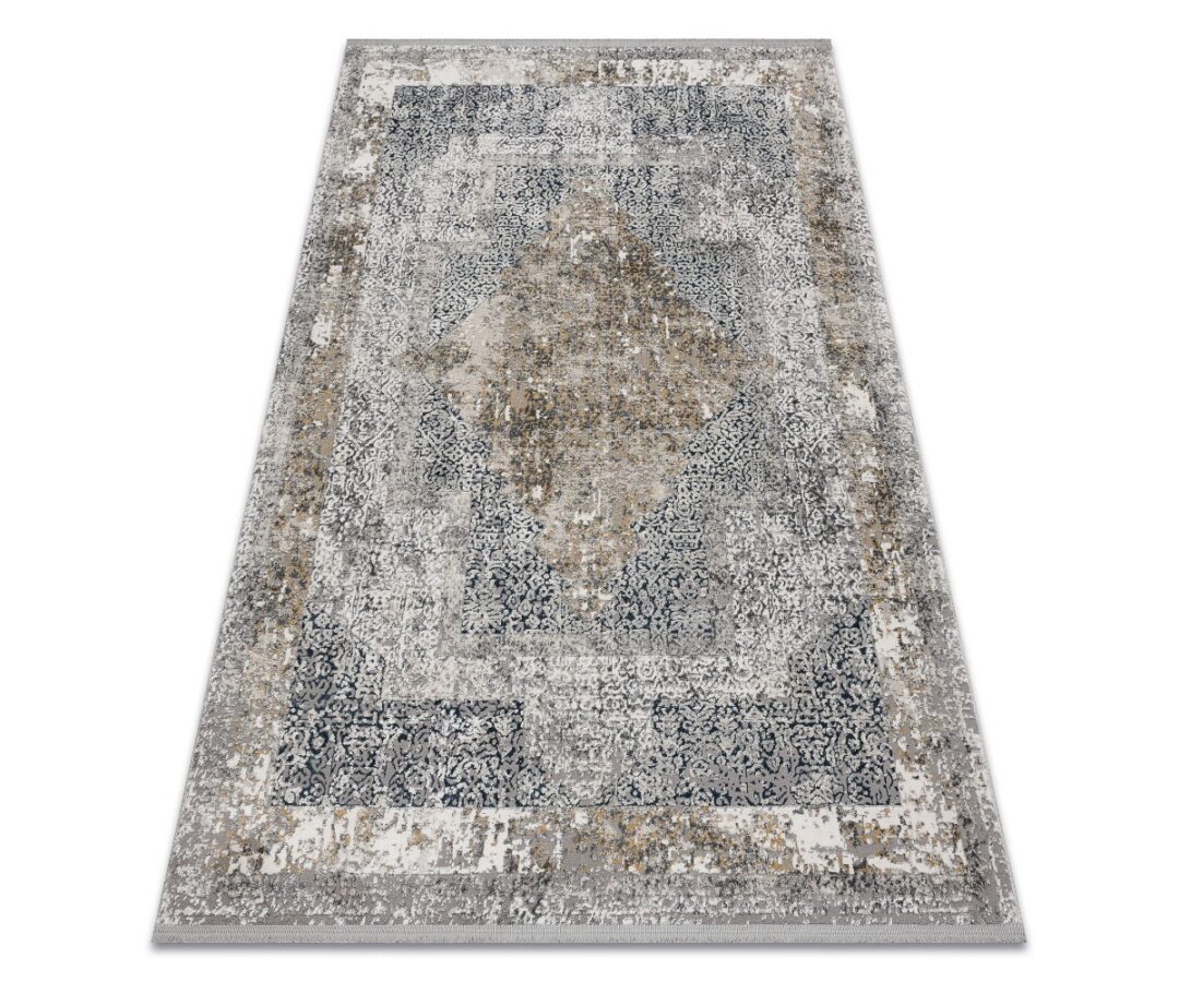 Reljeefne vaip narmastega TULS 51323 hallides toones, elegantne vintage stiil
