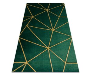 Elutoa vaip EMERALD 1013 geomeetriline disain roheline ja kuldne