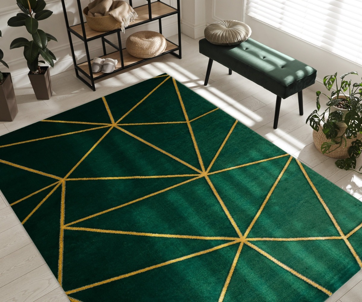 Elutoa vaip EMERALD 1013 roheline kuldne sisustuselement