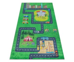 Lastetoa autovaip BAMBINO City, roheline ja hall, mänguteed, cirkus ja lapsi