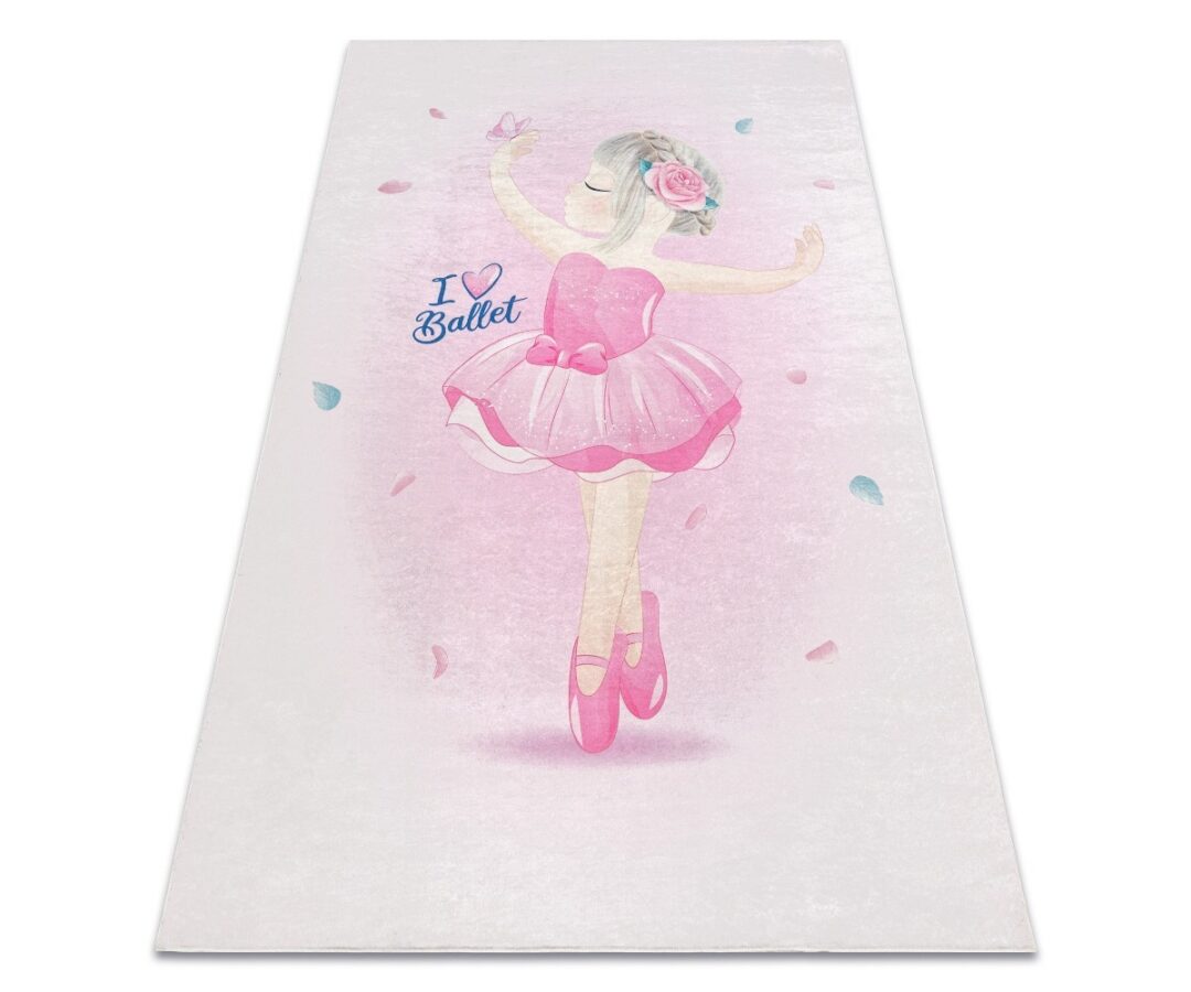 Lastetoavaip BAMBINO Ballerina roosa, ilus baleriinipilt ja libisemiskindel disain.
