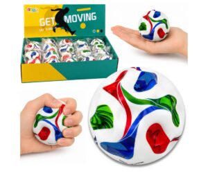 Pehme stressipall lastele Jalgpall – 7cm, mitmekesise disainiga pall pakendis.