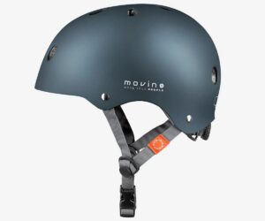 Movino Element laste kiiver S – sinakasroheline (51–54cm), küljevaade, mugav rihmasüsteem.