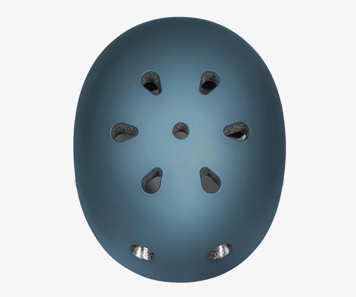 Movino Element laste kiiver S – sinakasroheline (51–54cm), pealtvaade, ventilatsioonirestid jahutavad pead.