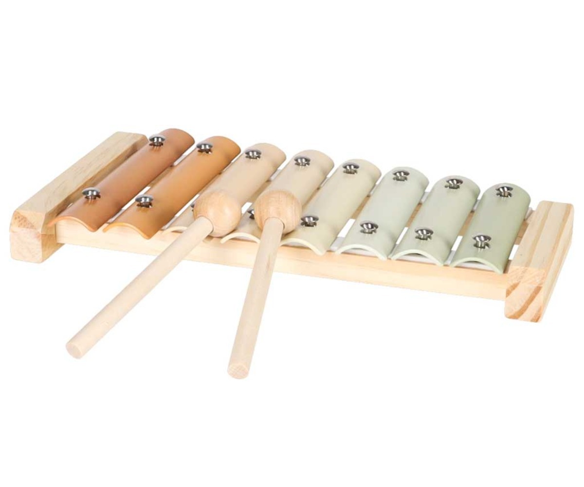 Puidust ksülofon lastele – 8 heliplaati, koos kahe löökpilliga