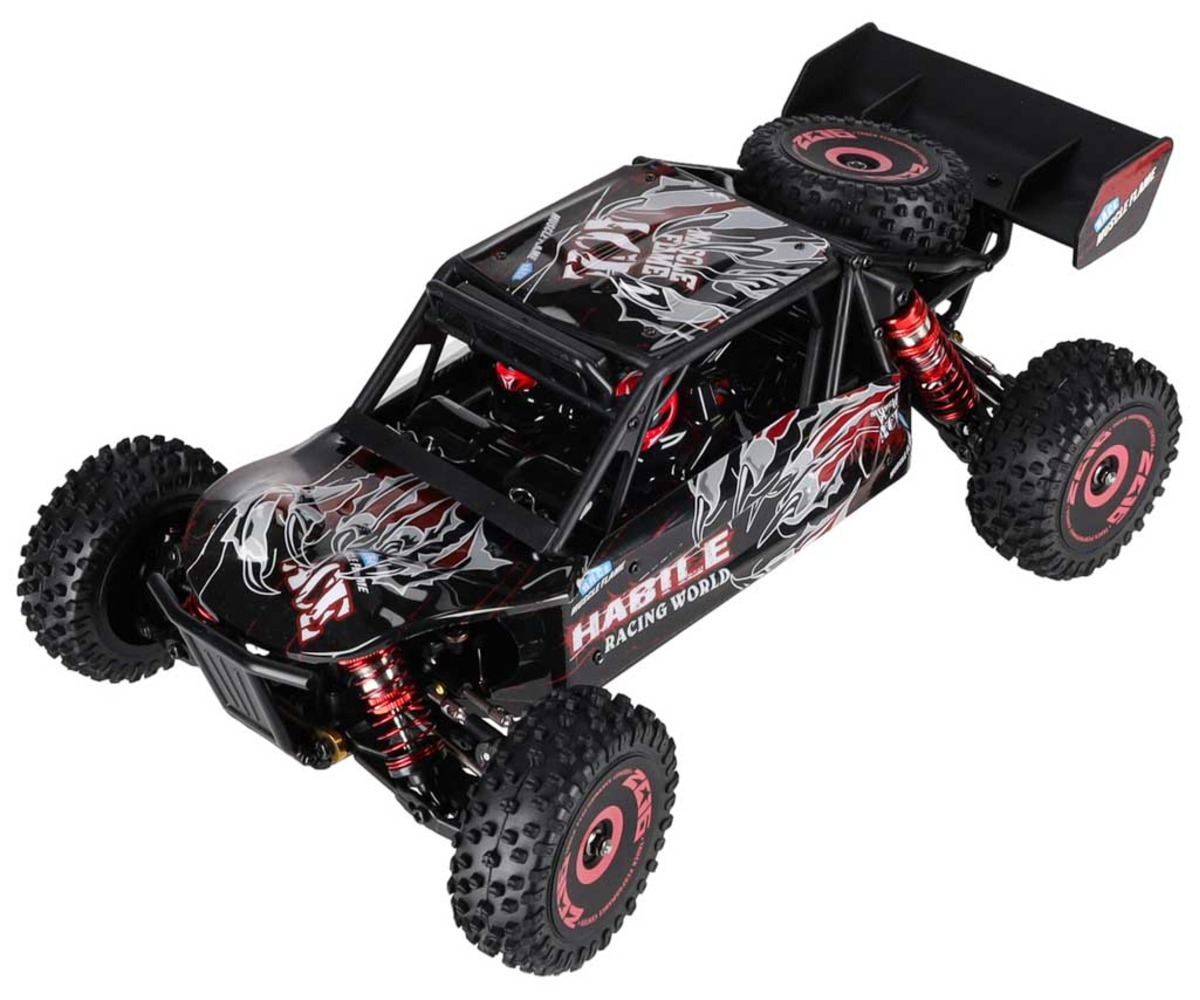 Puldiga maastikuauto 35cm WLToys 124016 – 4WD (75km/h) ülemine vaade, detailne pilt autost