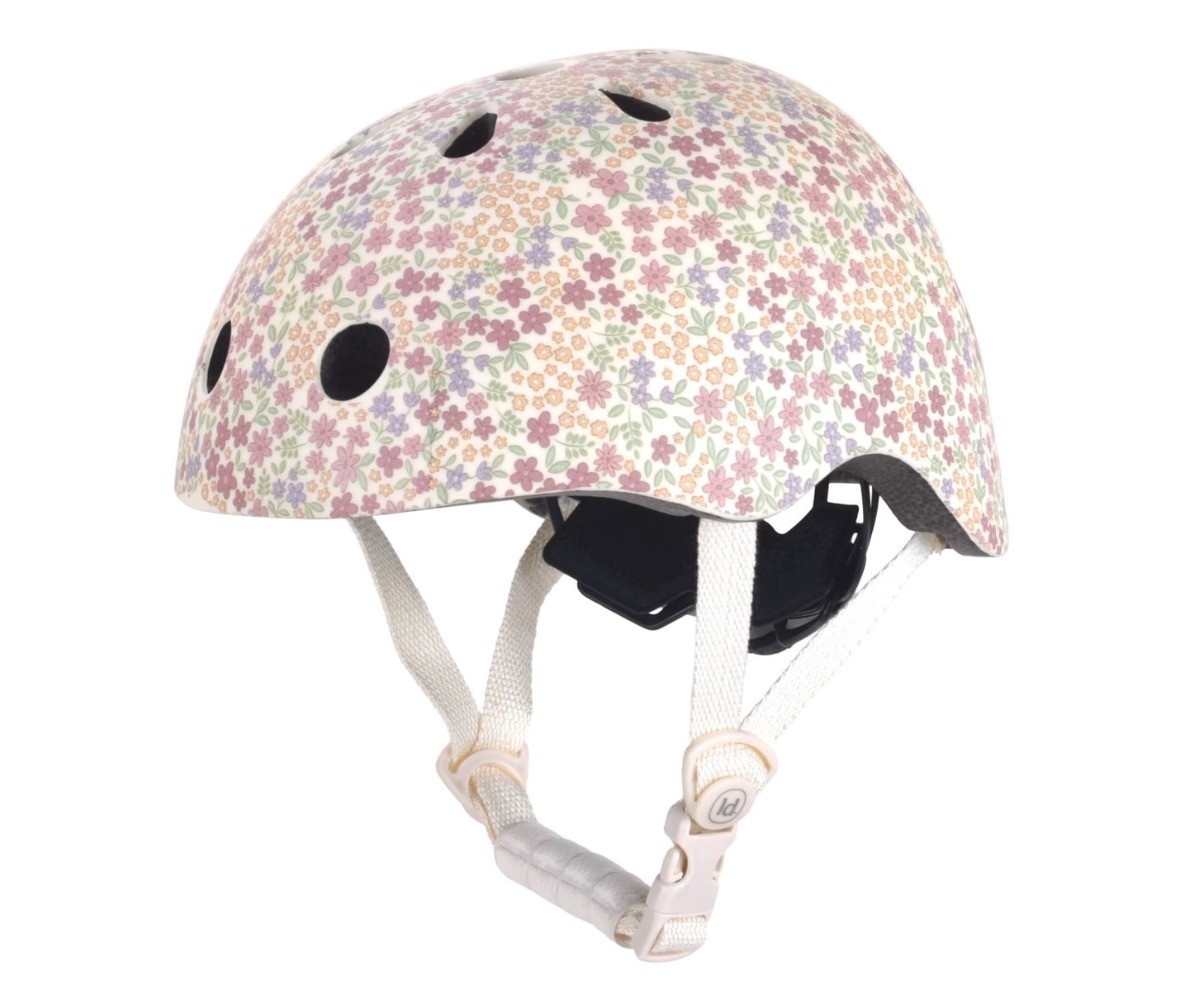 Laste kiiver Sunny Flower – Little Dutch (48-52cm) külgvaates, lillemustriga.