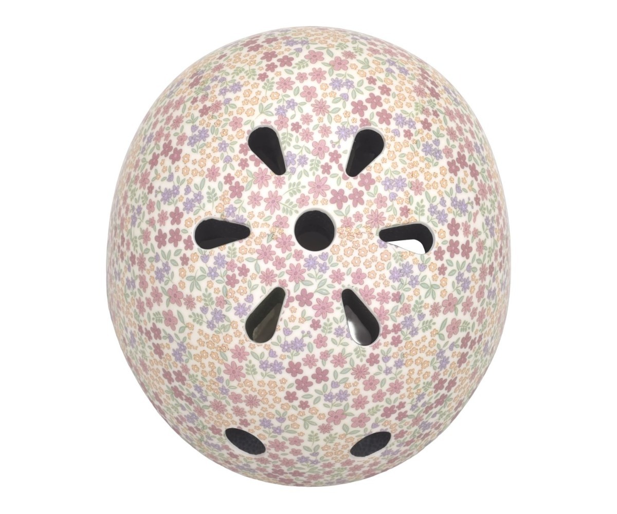 Laste kiiver Sunny Flower – Little Dutch (48-52cm) ülaltvaates, karva ventilatsiooniavad.